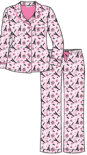 KayAnna Printed Flannel 2-pc set  F15175